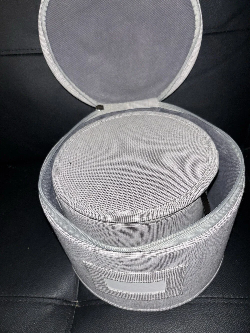 Plate Storage Gray Twill Hard Shell Set Of 2